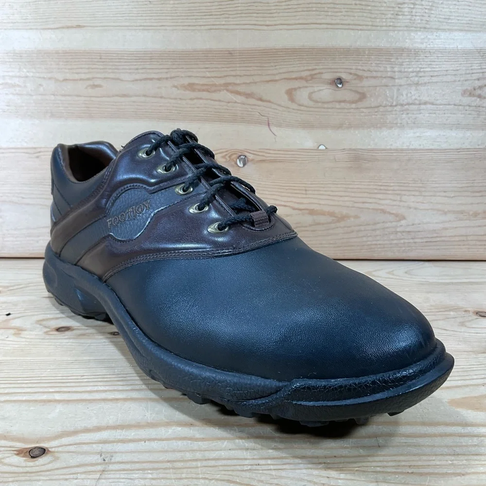 FootJoy FJ GreenJoys Golf Shoes Men’s 13 M Black Dark Brown Syn Leather 45564
